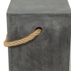 Table d'appoint d'extérieur contemporaine en fibre d'argile - 15 x 15 x 18