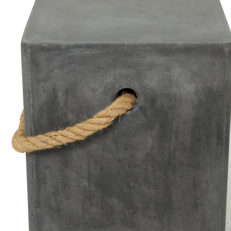 Table d'appoint d'extérieur contemporaine en fibre d'argile - 15 x 15 x 18