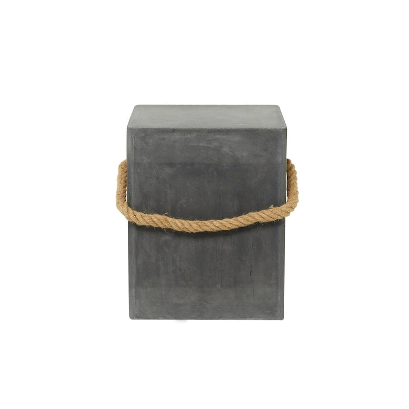 Table d'appoint d'extérieur contemporaine en fibre d'argile - 15 x 15 x 18