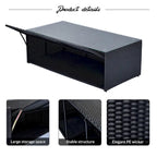 Ensemble de salle à manger d'extérieur GO 6 pièces en résine tressée PE résistante aux intempéries avec table basse
