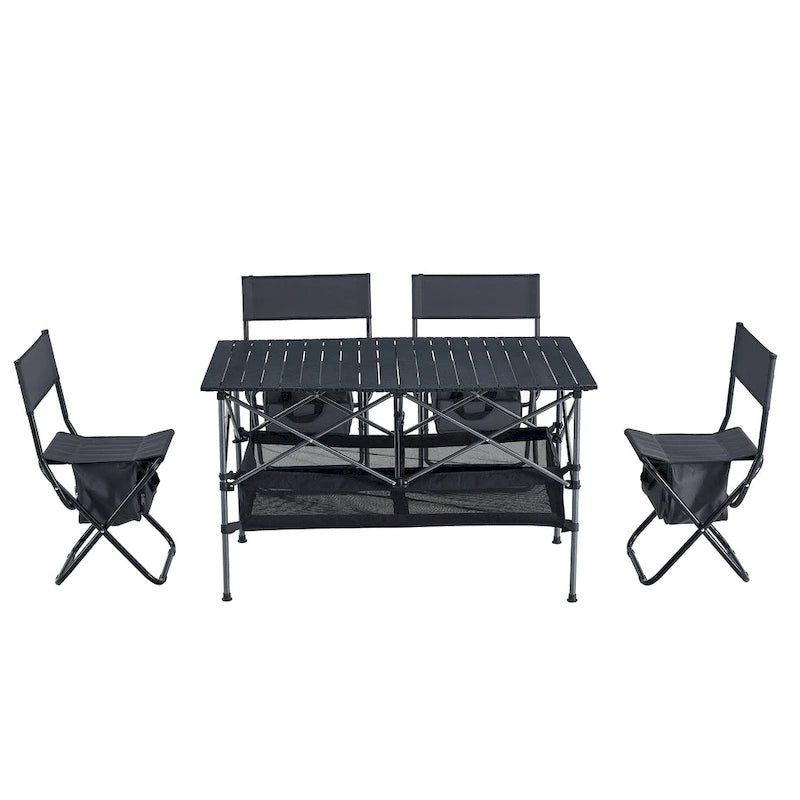 Ensemble de 5 tables et chaises pliantes d'extérieur