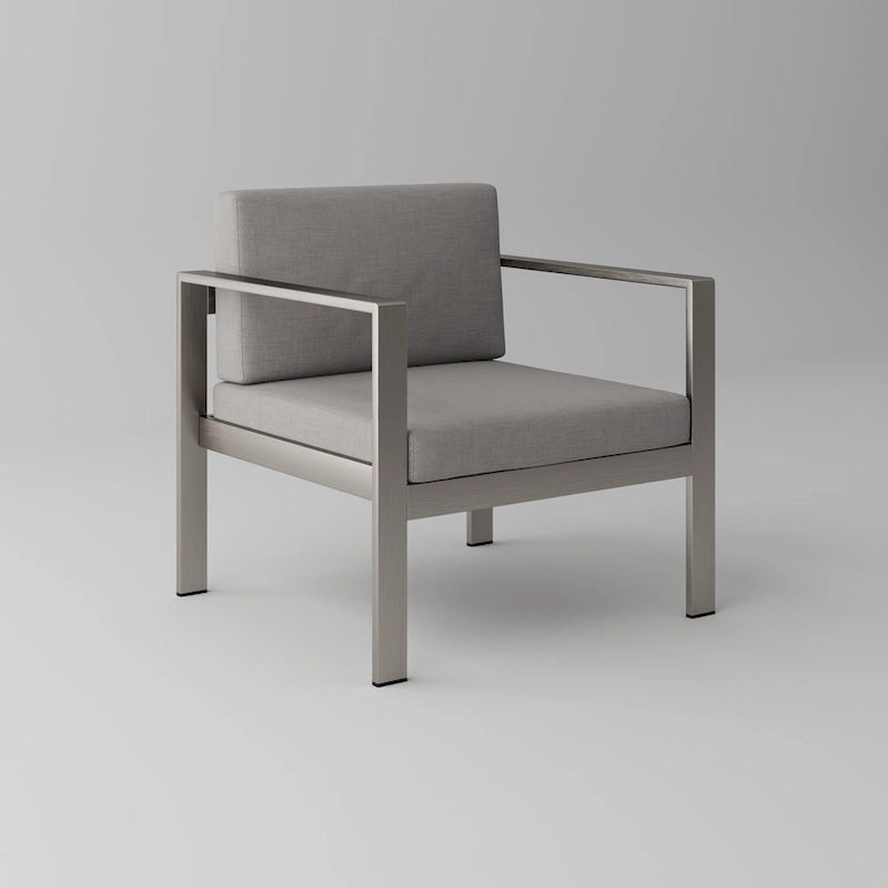 Ensemble de canapés modernes en aluminium 4 pièces pour terrasse et jardin extérieur