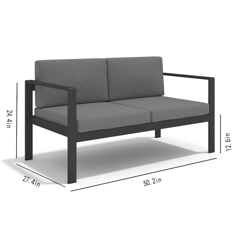 Ensemble de canapés modernes en aluminium 4 pièces pour terrasse et jardin extérieur