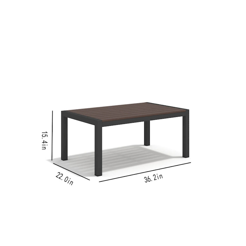 Ensemble de canapés modernes en aluminium 4 pièces pour terrasse et jardin extérieur