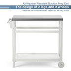 Chariot de préparation extérieur avec table à manger pour four à pizza, barbecue de terrasse ou de jardin