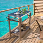 Chariot de préparation extérieur avec table à manger pour four à pizza, barbecue de terrasse ou de jardin