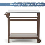 Chariot de préparation extérieur avec table à manger pour four à pizza, barbecue de terrasse ou de jardin