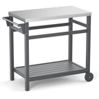 Chariot de préparation extérieur avec table à manger pour four à pizza, barbecue de terrasse ou de jardin