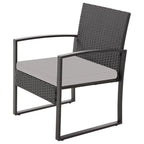 Ensemble bistro en résine tressée 3 pièces, chaises de patio extérieures avec table basse