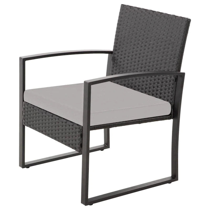 Ensemble bistro en résine tressée 3 pièces, chaises de patio extérieures avec table basse