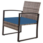 Ensemble bistro en résine tressée 3 pièces, chaises de patio extérieures avec table basse