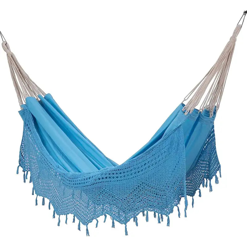Hamac de patio brésilien en coton, balancelle d'extérieur