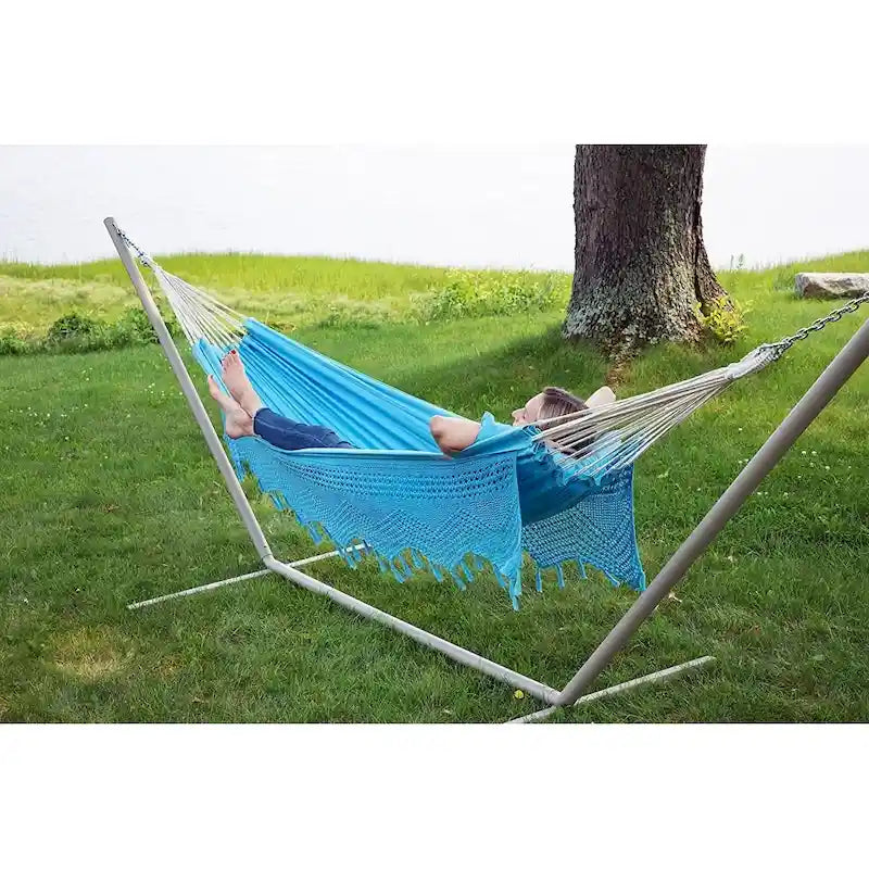 Hamac de patio brésilien en coton, balancelle d'extérieur