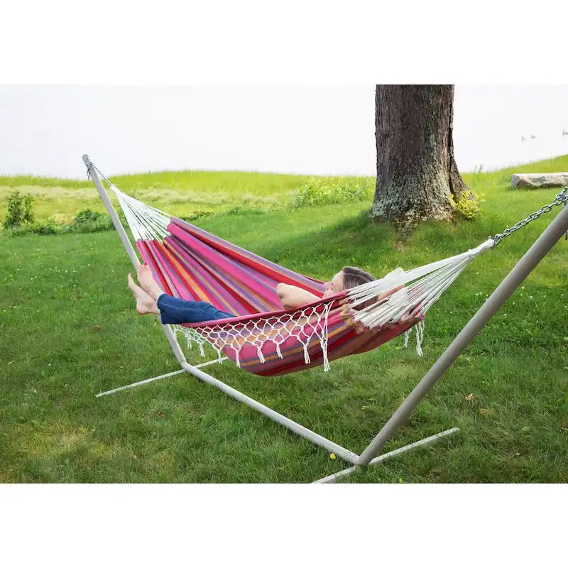 Hamac de patio brésilien en coton, balancelle d'extérieur