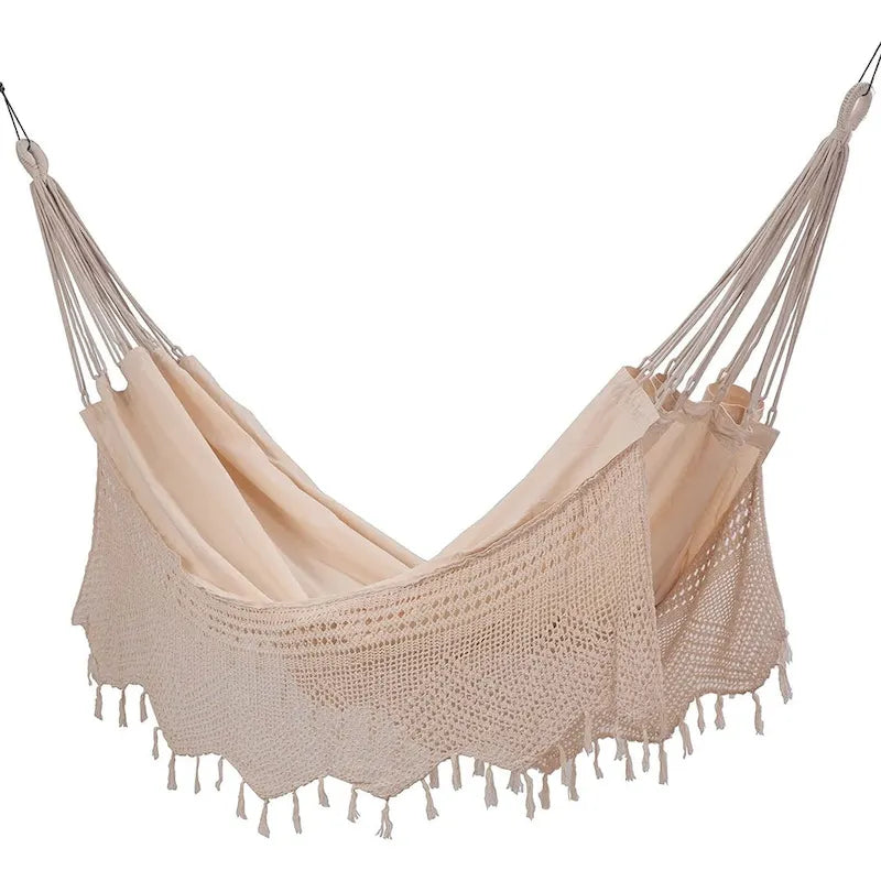 Hamac de patio brésilien en coton, balancelle d'extérieur