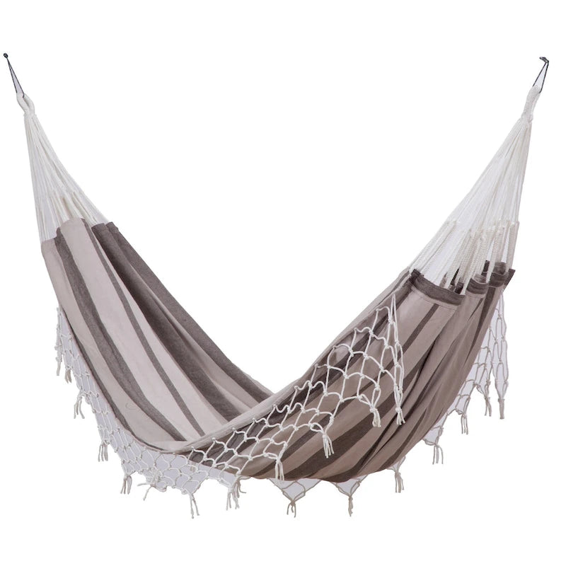 Hamac de patio brésilien en coton, balancelle d'extérieur
