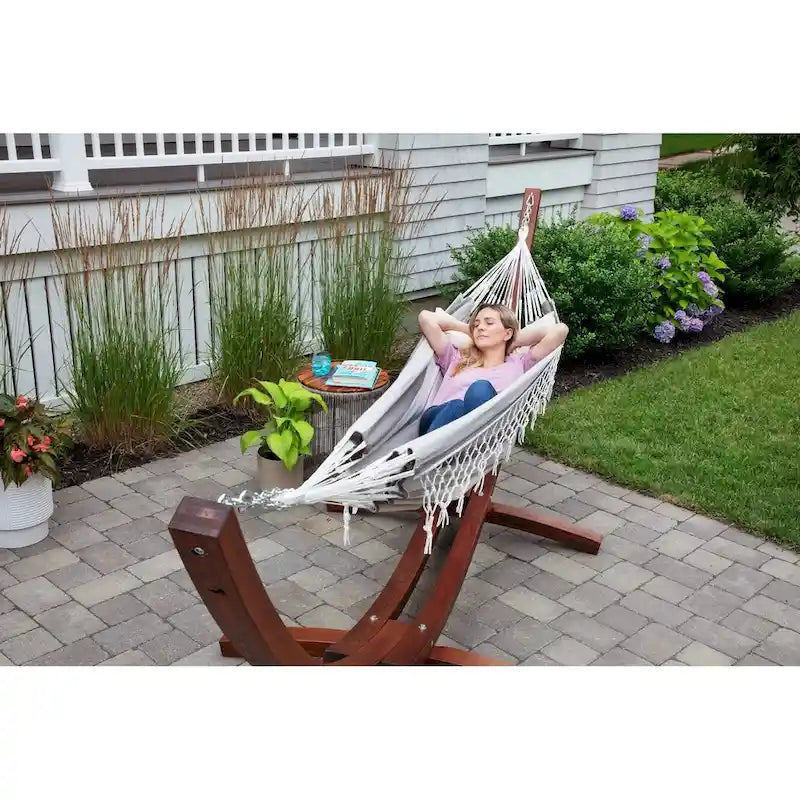 Hamac de patio brésilien en coton, balancelle d'extérieur