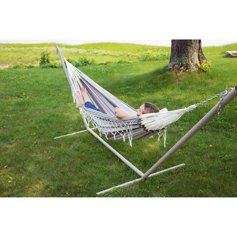 Hamac de patio brésilien en coton, balancelle d'extérieur