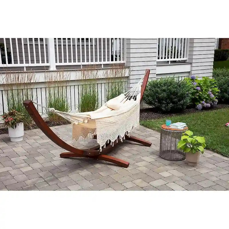 Hamac de patio brésilien en coton, balancelle d'extérieur