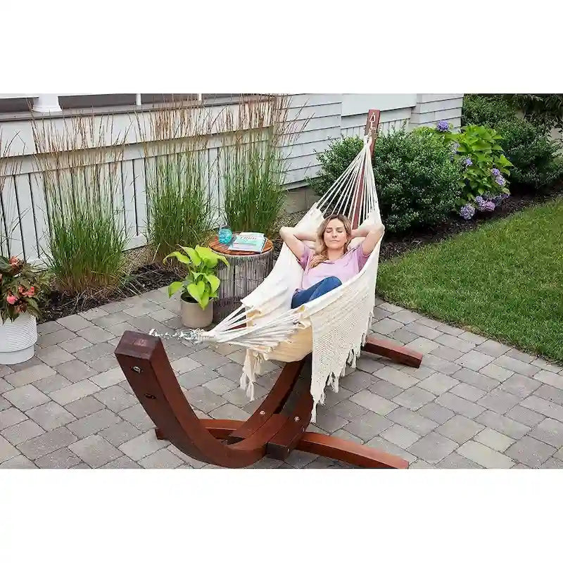 Hamac de patio brésilien en coton, balancelle d'extérieur