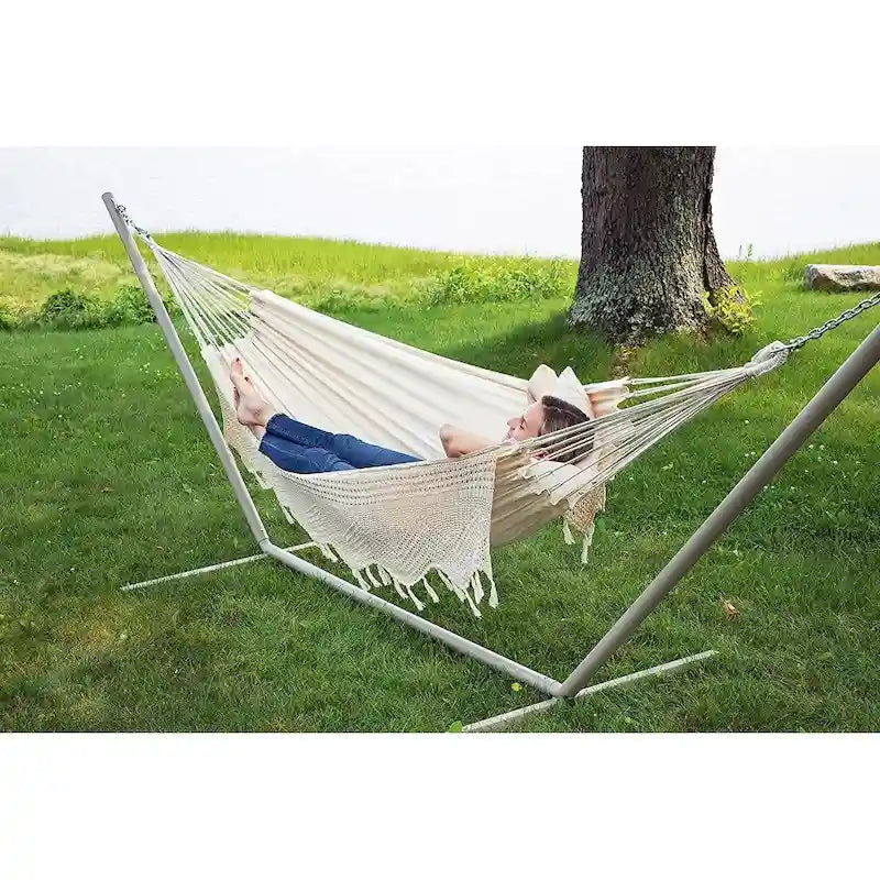 Hamac de patio brésilien en coton, balancelle d'extérieur