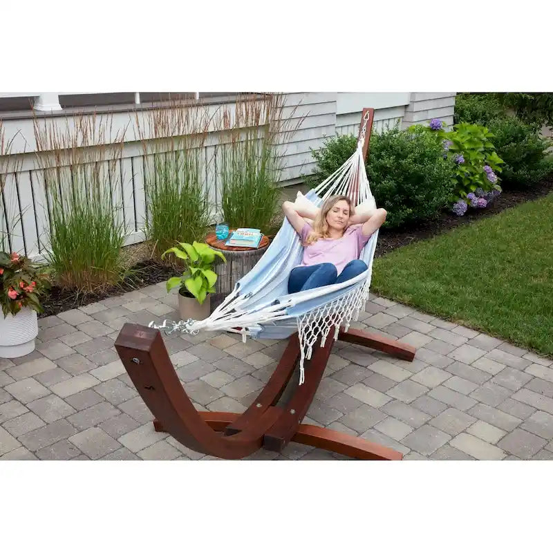 Hamac de patio brésilien en coton, balancelle d'extérieur