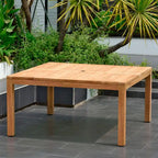 Table de jardin carrée Amazonia en teck brun - 150 cm L x 150 cm l x 76 cm H