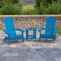 Ensemble de 2 chaises Adirondack pliantes d'intérieur/extérieur avec table d'appoint - 34 cm de profondeur x 30,25 cm de largeur x 37 cm de hauteur