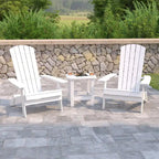 Ensemble de 2 chaises Adirondack pliantes d'intérieur/extérieur avec table d'appoint - 34 cm de profondeur x 30,25 cm de largeur x 37 cm de hauteur