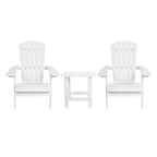 Ensemble de 2 chaises Adirondack pliantes d'intérieur/extérieur avec table d'appoint - 34 cm de profondeur x 30,25 cm de largeur x 37 cm de hauteur