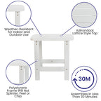 Ensemble de 2 chaises Adirondack pliantes d'intérieur/extérieur avec table d'appoint - 34 cm de profondeur x 30,25 cm de largeur x 37 cm de hauteur
