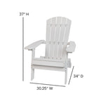 Ensemble de 2 chaises Adirondack pliantes d'intérieur/extérieur avec table d'appoint - 34 cm de profondeur x 30,25 cm de largeur x 37 cm de hauteur