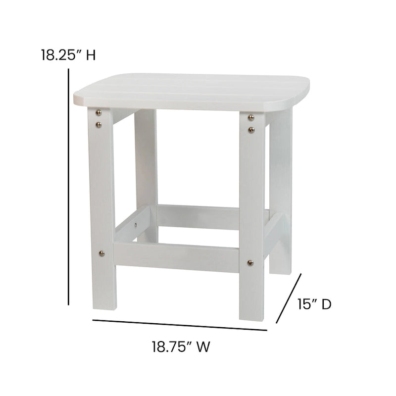 Ensemble de 2 chaises Adirondack pliantes d'intérieur/extérieur avec table d'appoint - 34 cm de profondeur x 30,25 cm de largeur x 37 cm de hauteur