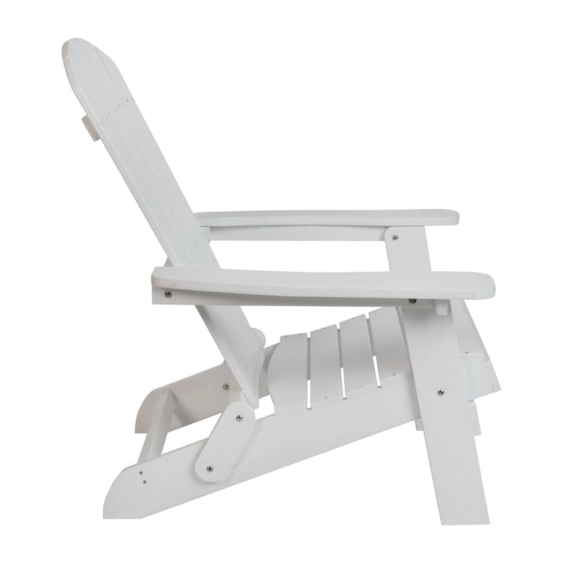 Ensemble de 2 chaises Adirondack pliantes d'intérieur/extérieur avec table d'appoint - 34 cm de profondeur x 30,25 cm de largeur x 37 cm de hauteur