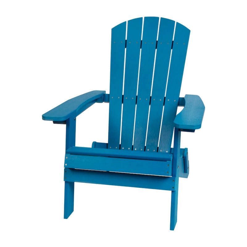 Ensemble de 2 chaises Adirondack pliantes d'intérieur/extérieur avec table d'appoint - 34 cm de profondeur x 30,25 cm de largeur x 37 cm de hauteur