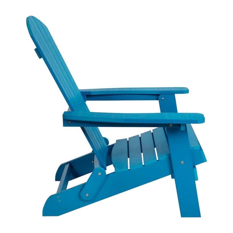 Ensemble de 2 chaises Adirondack pliantes d'intérieur/extérieur avec table d'appoint - 34 cm de profondeur x 30,25 cm de largeur x 37 cm de hauteur