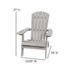 Ensemble de 2 chaises Adirondack pliantes d'intérieur/extérieur avec table d'appoint - 34 cm de profondeur x 30,25 cm de largeur x 37 cm de hauteur