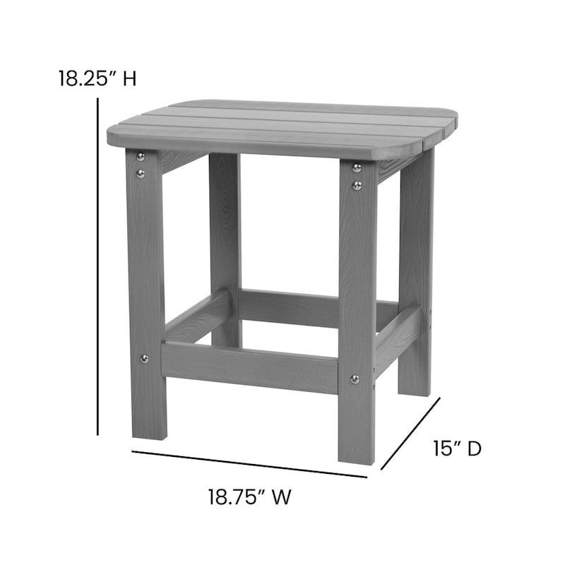 Ensemble de 2 chaises Adirondack pliantes d'intérieur/extérieur avec table d'appoint - 34 cm de profondeur x 30,25 cm de largeur x 37 cm de hauteur