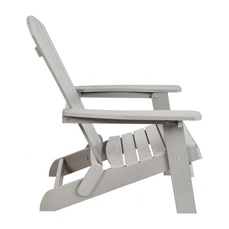 Ensemble de 2 chaises Adirondack pliantes d'intérieur/extérieur avec table d'appoint - 34 cm de profondeur x 30,25 cm de largeur x 37 cm de hauteur