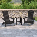 Ensemble de 2 chaises Adirondack pliantes d'intérieur/extérieur avec table d'appoint - 34 cm de profondeur x 30,25 cm de largeur x 37 cm de hauteur