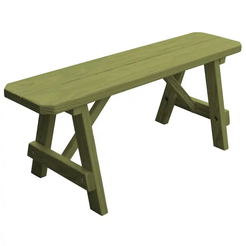 Banc traditionnel de 1,20 m en pin traité sous pression