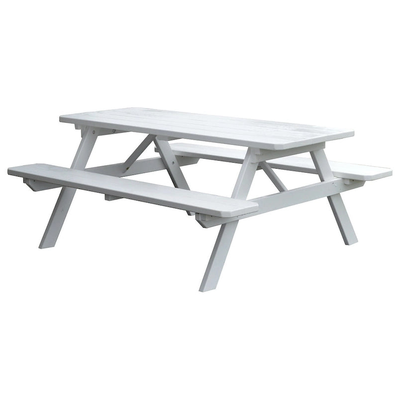 Table de pique-nique en pin de 2,4 m avec bancs intégrés