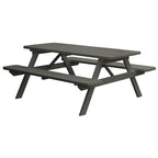 Table de pique-nique en pin de 2,4 m avec bancs intégrés