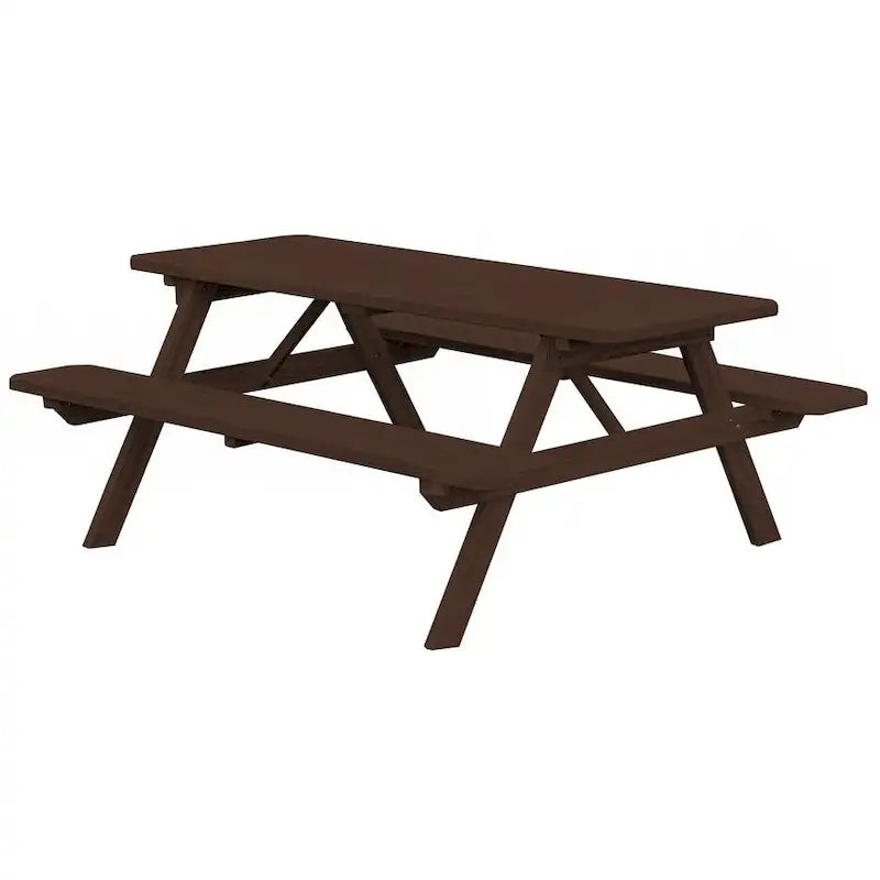 Table de pique-nique en pin de 2,4 m avec bancs intégrés