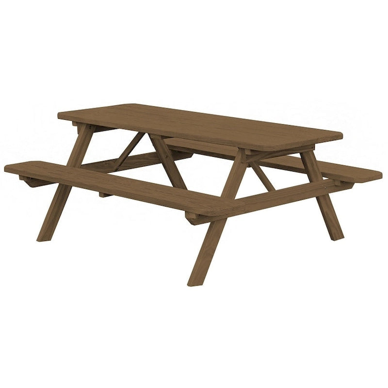Table de pique-nique en pin de 2,4 m avec bancs intégrés