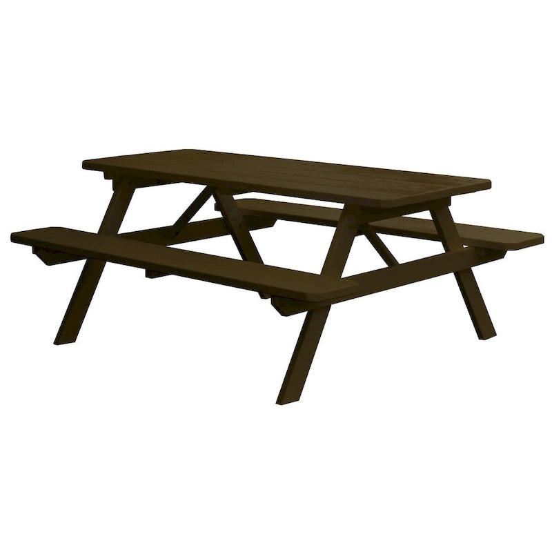 Table de pique-nique en pin de 2,4 m avec bancs intégrés