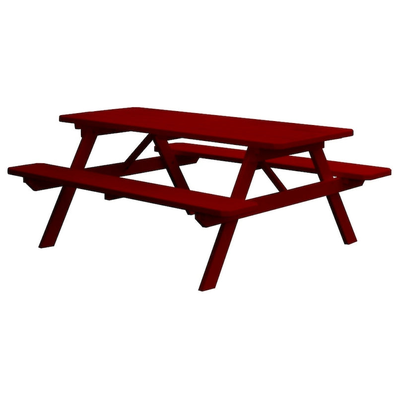 Table de pique-nique en pin de 2,4 m avec bancs intégrés