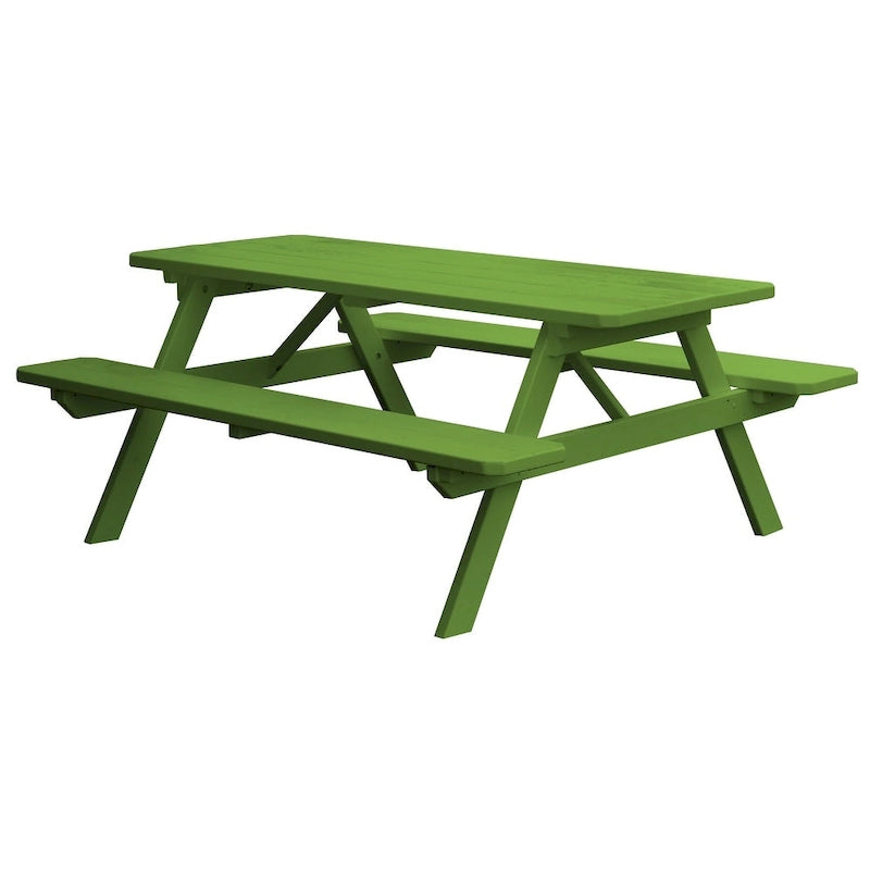 Table de pique-nique en pin de 2,4 m avec bancs intégrés