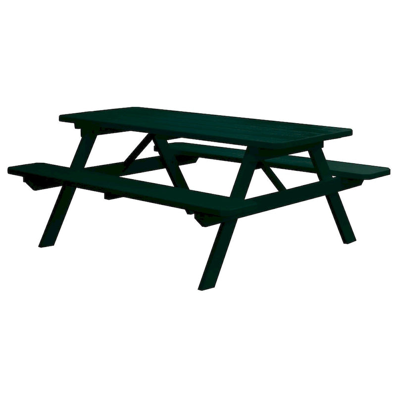 Table de pique-nique en pin de 2,4 m avec bancs intégrés