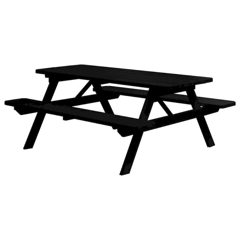 Table de pique-nique en pin de 2,4 m avec bancs intégrés